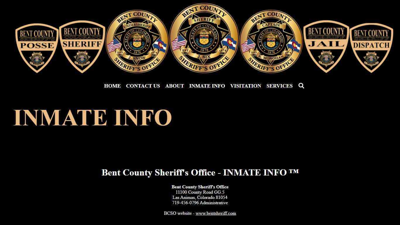 INMATE INFO - BENT COUNTY SHERIFF'S OFFICE