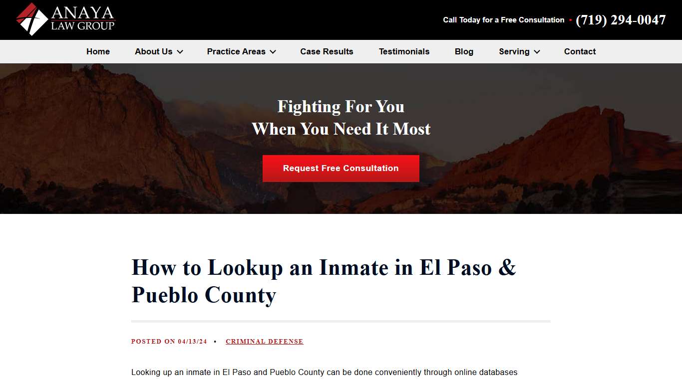 How to Lookup an Inmate in El Paso & Pueblo County